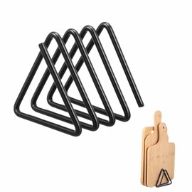 Chopping Board Holder, Chopping Board Holder with 4 Compartments, Stainless Steel Chopping Board Stand for Chopping Board Holder, Pot Lid Organiser, Kitchen, Black