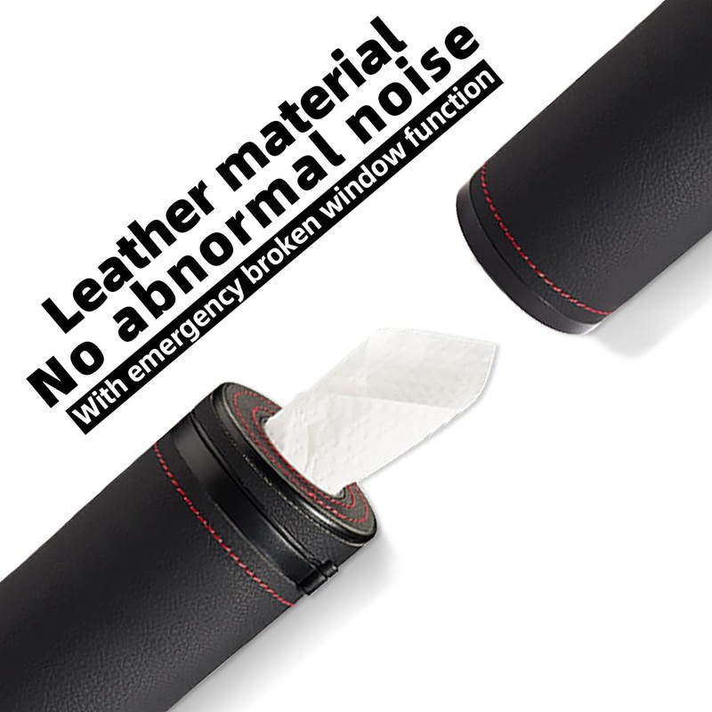 Moioee Car Tissue Holder, Cylinder Tissue Box with Window Breaker,