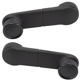 TRQ Metal Reinforced Window Crank Handle Set Black Compatible with 1987-1996 Ford Bronco 1989-1990 Bronco II 2003-2008 E-150 2003-2005 E-150 Club Wagon 1992-2002 E-150 Econoline E-150