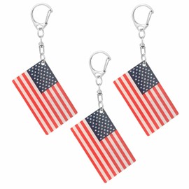 BQTBQT America Flag Keychain - Double Sided Acrylic D Shape Chains USA Flags Key Chains Men and Women Style Car Key chain Gifts Decoration (3 Pcs)