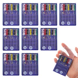 PEOVLVN 10 Boxes Mini Sewing Kit, Quick Fix Sewing Kit Small Travel Sewing Kit Pre Threaded Needle Kit with Pin Button Assorted Colors Needle and Thread Box for Adults Home Travel Hand Sewing