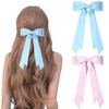 2PCS Double Layer Silk Satin Bow Hair Clip with Non-Slip