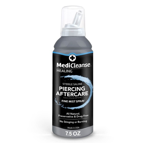 MediCleanse MediCleanse Sterile Saline Piercing Aftercare Fine Mist Spray, 7.5
