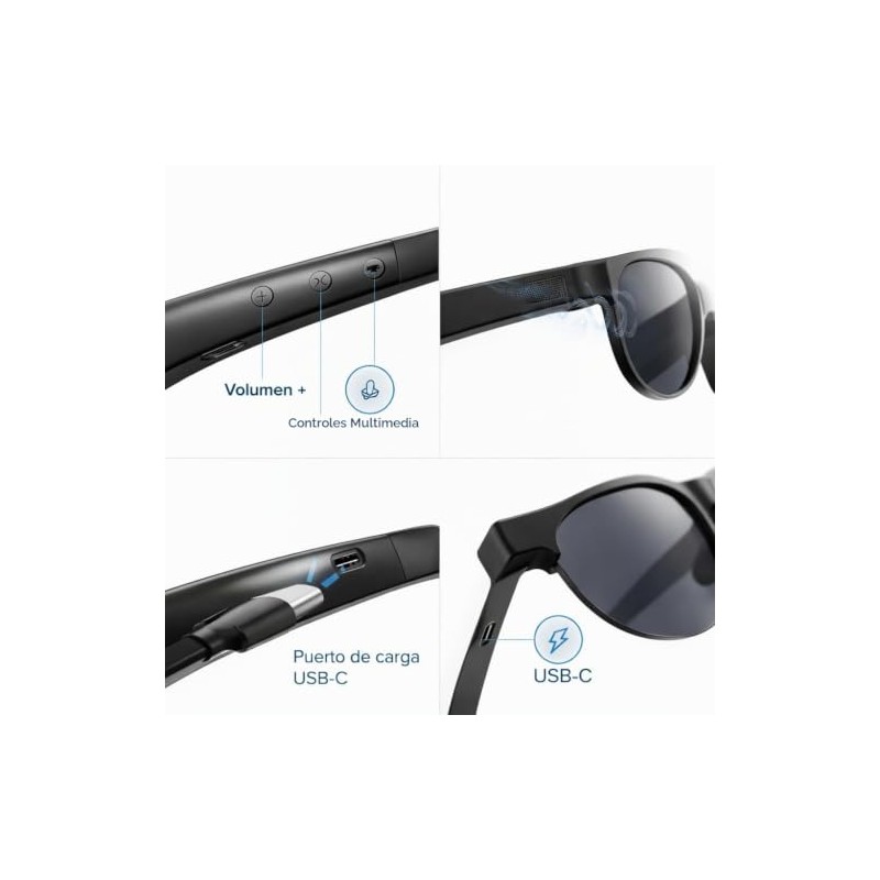 MOFIT Gafas Inteligentes Bluetooth 5.3 con Audio Hi-Res y Control