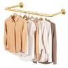 Fobule 48” Gold Wall Mounted Clothes Rack, Industrial Pipe Iron