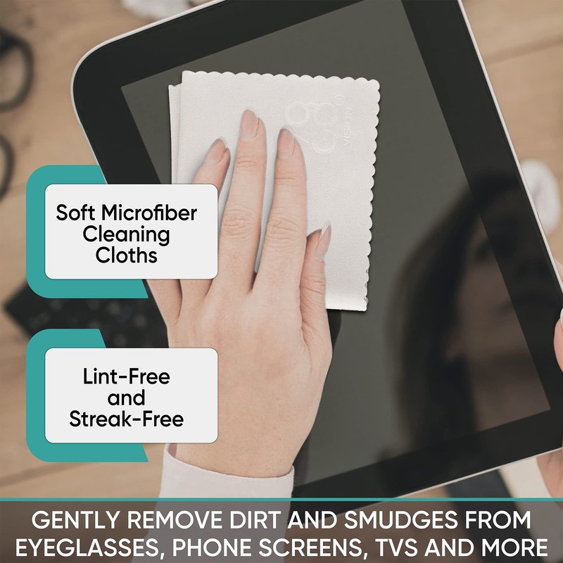 Microfiber Cleaning Cloth 12-Pack Individualy Packed (6"x 7") Glasses Cleaning