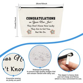 New Job Gift Coworker Leaving Gift Makeup Bag Good Luck Gifts for New Job New Beginnings Gift for Coworker Friends Leader Goodbye Farewell Gift Cosmetic Bag Travel Toiletry Bag Make Up Pouch