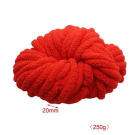 Vaveren Chunky Chenille Yarn Super Bulky Yarn Plush Yarn Thick Yarn Acrylic for DIY Crafts Crocheting Hand Knitting Hat Blanket, Red