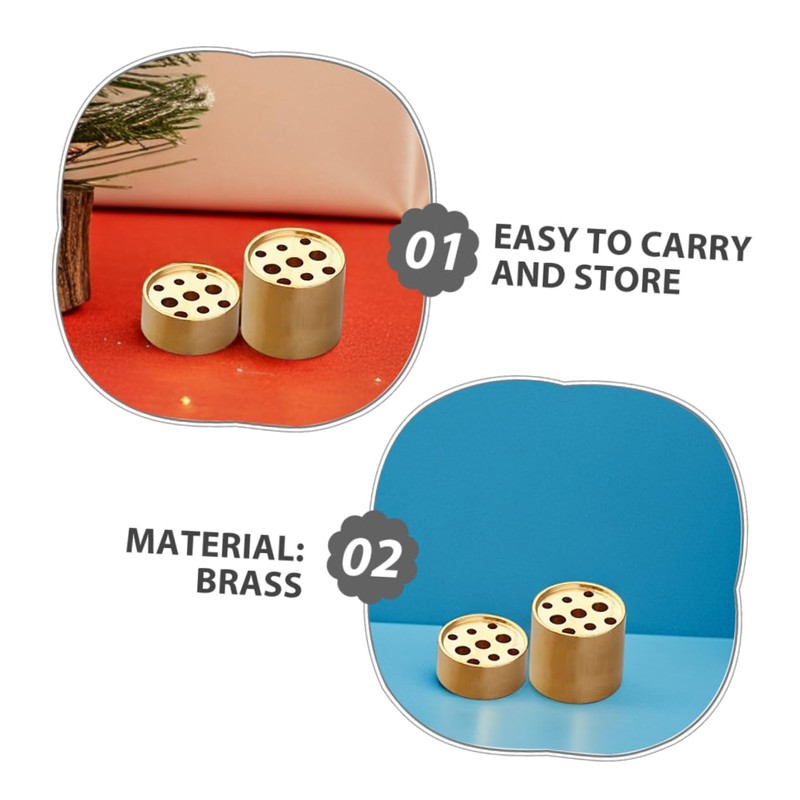 iplusmile 4pcs Decorative Brass Incense Holder Multi Hole Portable Incense