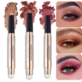 Enfuntins 3Pcs Cream Eyeshadow Sticks Set, Eye Brightener Stick Crayon with Soft Smudger, Long Lasting Waterproof Eye Highlighter (#4#5#6)