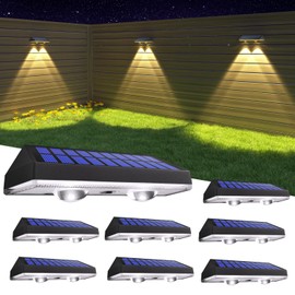 HAMLITE HAMLITE Solar lampen fr Au?en Garten,Garten-Solarwandlichter im Freien,Wasserdicht,Helle Solarbetriebene Gartenzaunlichter mit 3 Farbmodi fr die Dekoration von Terrasse,Deck (8)