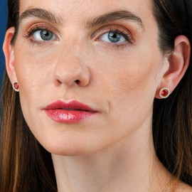 Diamond Treats 925 Sterling Silver Radiation Wreath Stud Earrings with White Blue Green Red Cubic Zirconia Solid Silver Round Stud Earrings for Women, Sterling Silver, Cubic Zirconia