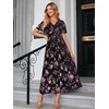 Simplee Women's Fall Wedding Guest Velvet Maxi Dress Burnout Floral