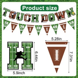 26 Pcs Football Party Decorations Football Party Banner and Hanging Swirls Football Pennant Bunting Flags Football Party Hanging Decor for Football Sports Theme Birthday Party Decorations