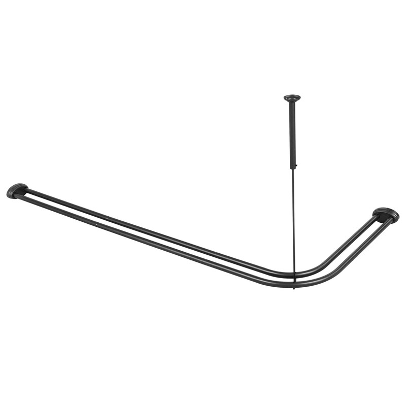 Utopia Alley Rustproof Aluminum Double L Shaped Shower Curtain Rod