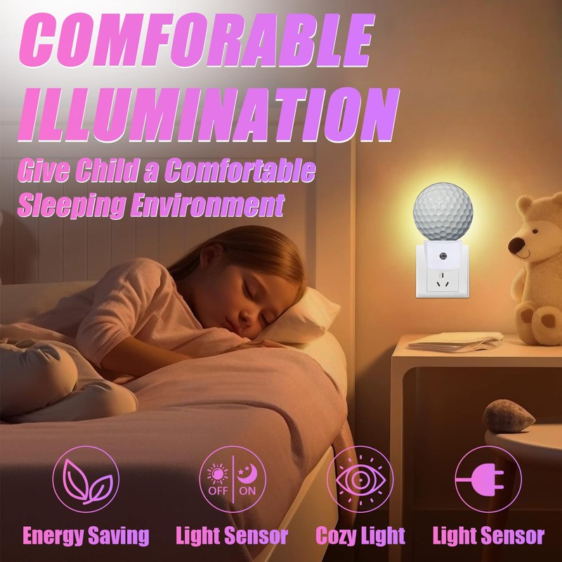 GANTINIR Golf Ball Night Light Sport Ball Night Lights LED