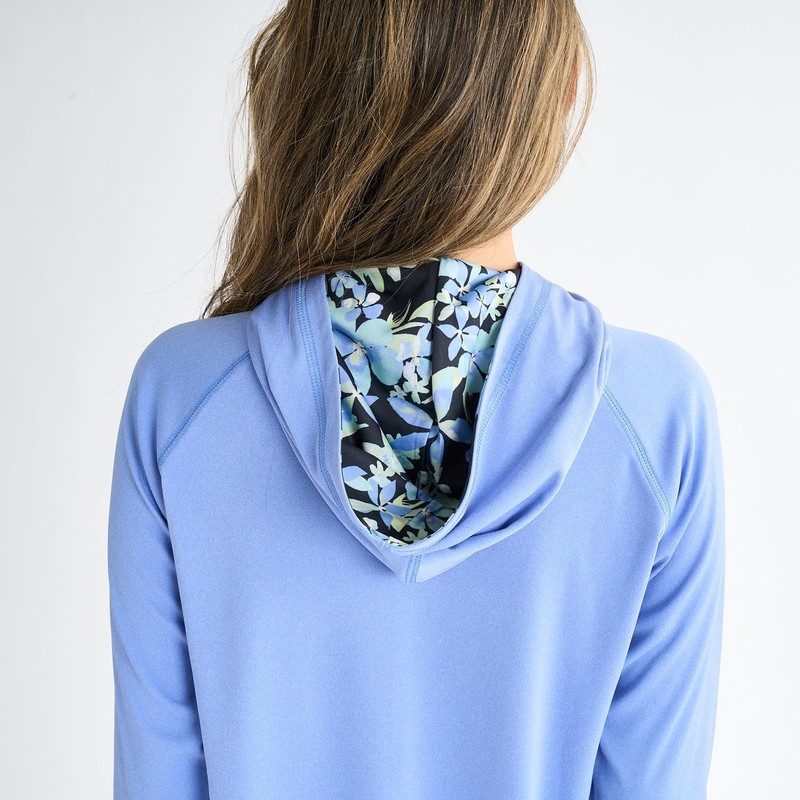 Roxy ARTSY FLORAL LOGO PARKA Women's Rash Guard, blue, L