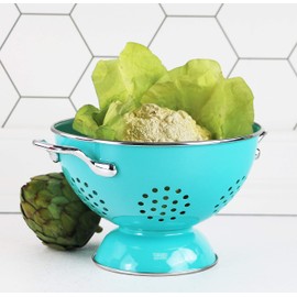 Calypso Basics by Reston Lloyd Powder Coated Enameled Colander, 1.5 Quart, Turquoise