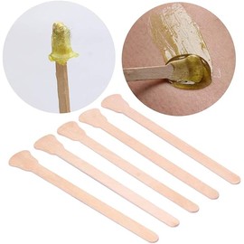 Fodattm 100PCS Wood Wax Applicator Sticks Spatulas for Eyebrow Nose Hair Removal Ice Cream and Mask Sticks Applicator