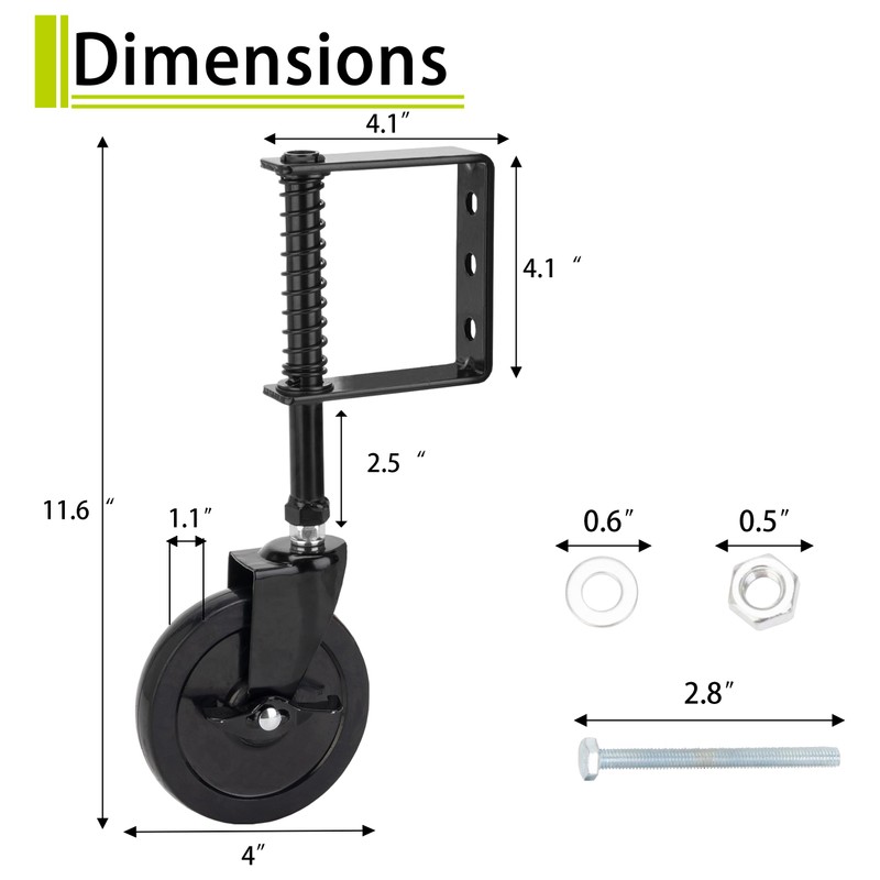 4 Inch Heavy Duty Fence Gate Wheel for Metal Tube,