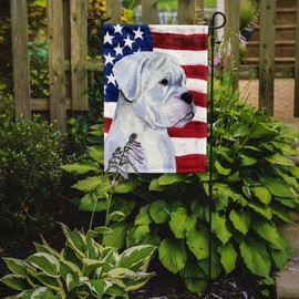 Caroline's Treasures SS4036GF USA American Flag with Boxer Flag Garden Size, Small, Multicolor