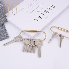 황동 호텔 키링 3개입 59mm 86mm 키홀더 카페 고리 (WFJBUCX) Brass Hotel Keyring Set of 3 59mm 86mm Key Holder Cafe Ring (WFJBUCX)
