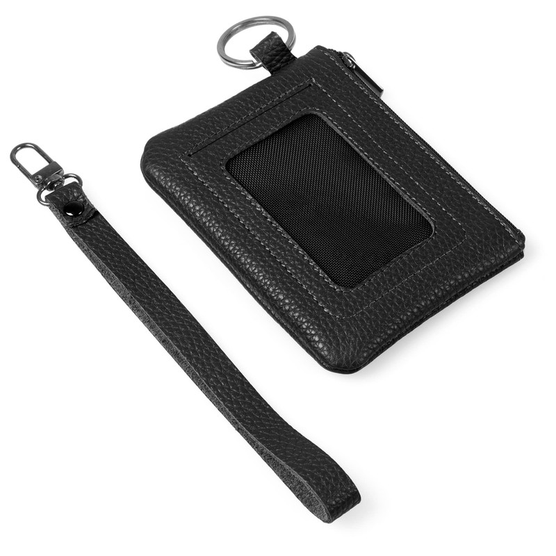 Otto Angelino Genuine Leather Zip ID Card Holder with Wrist
