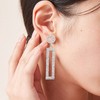 Legitta Rhinestone Long Drop Earrings Silver Cubic Zirconia Sparkly Statement