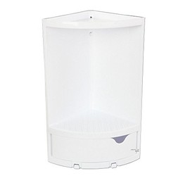 TGN Wall Corner Shower Shelf with Drawer 600 White