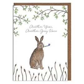 Hare Birthday Card - 'Another Year, Another Grey Hare' - Card for Him - Card for Her