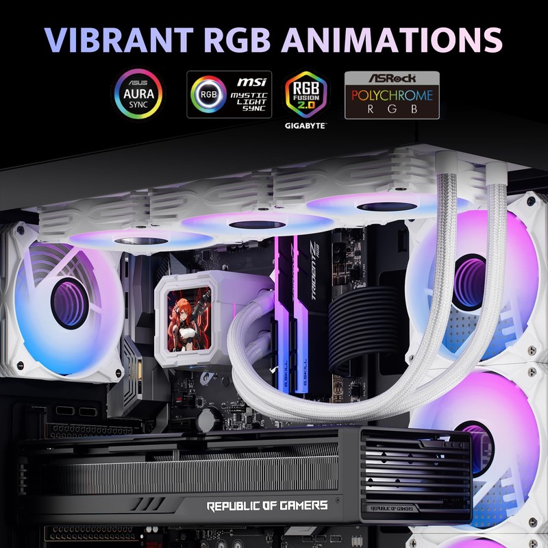 darkFlash DV360S All-in-one Liquid CPU Cooler, 3.2” LCD Screen with