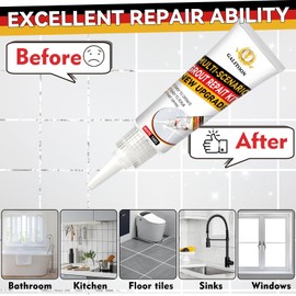 Tile Grout Repair Kit, 2 Pack Grout Filler, Fast Drying Tile Grout, Grout Sealer Bathroom Shower Kitchen Floor Tile, Restore and Renew Tile Joints Line, Gaps, Replace Grout Pen (White, 100G)