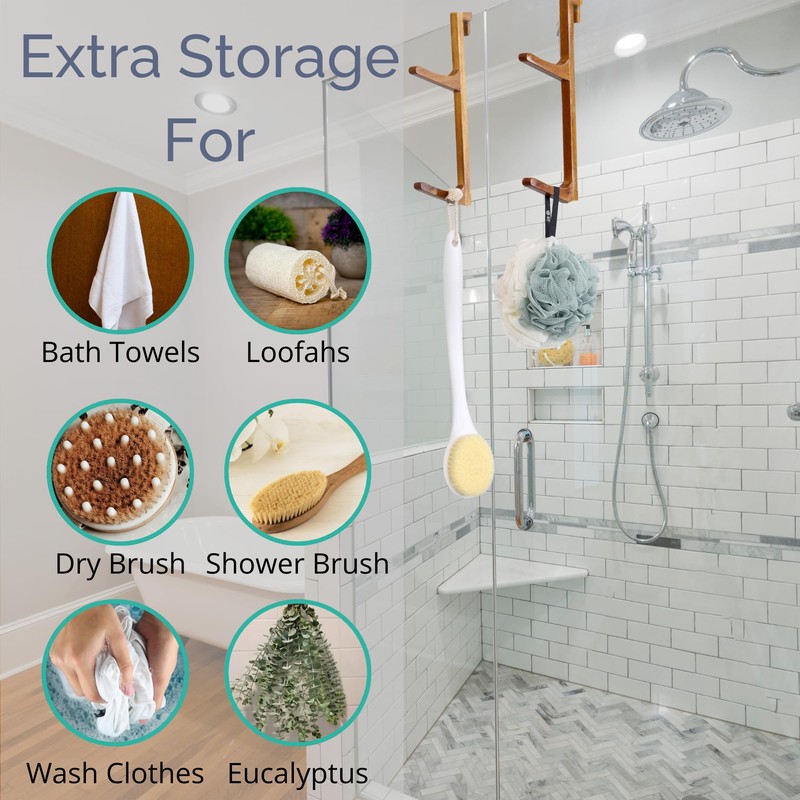 Over Shower Door Towel Hook - No Drill, No Rust,