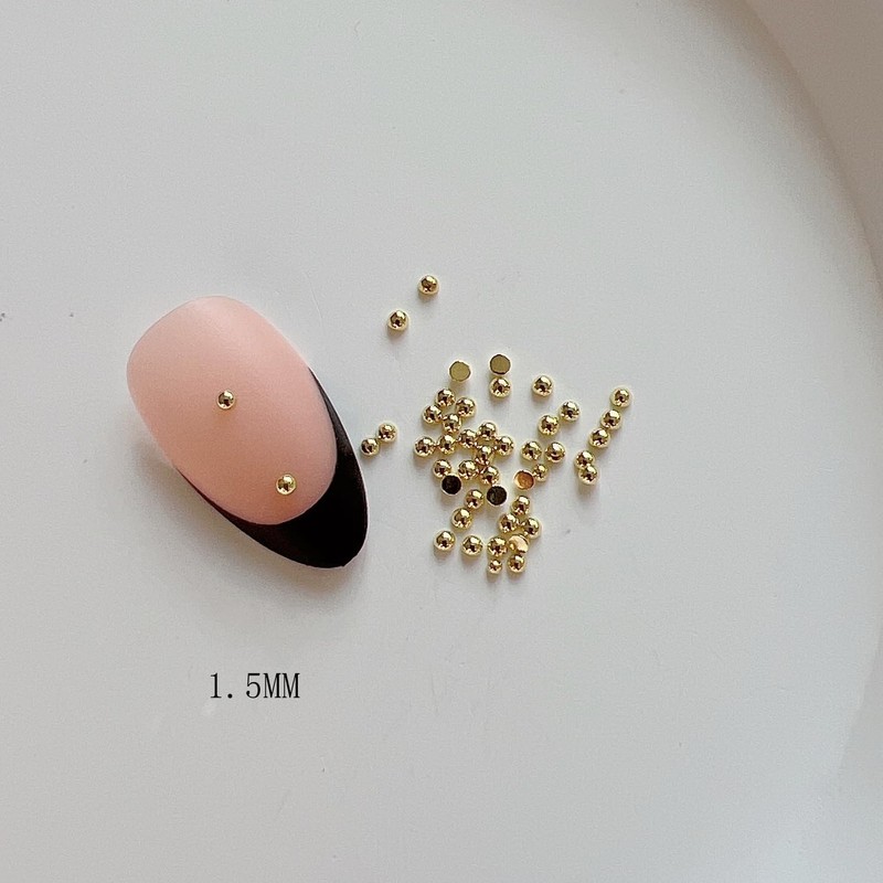 Nail Art Metal Stud Set, Gold & Silver Hemispherical Shape,