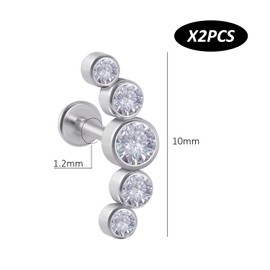 BEIBXHQQ 2 Pieces Earrings, G23 Titanium Earrings, Conch Earrings, Spiral Earrings, Internal Thread Earrings, Pierced Jewelry, Spiral Pierced Titanium Jewelry, Earring Jewelry for Ladies Girls