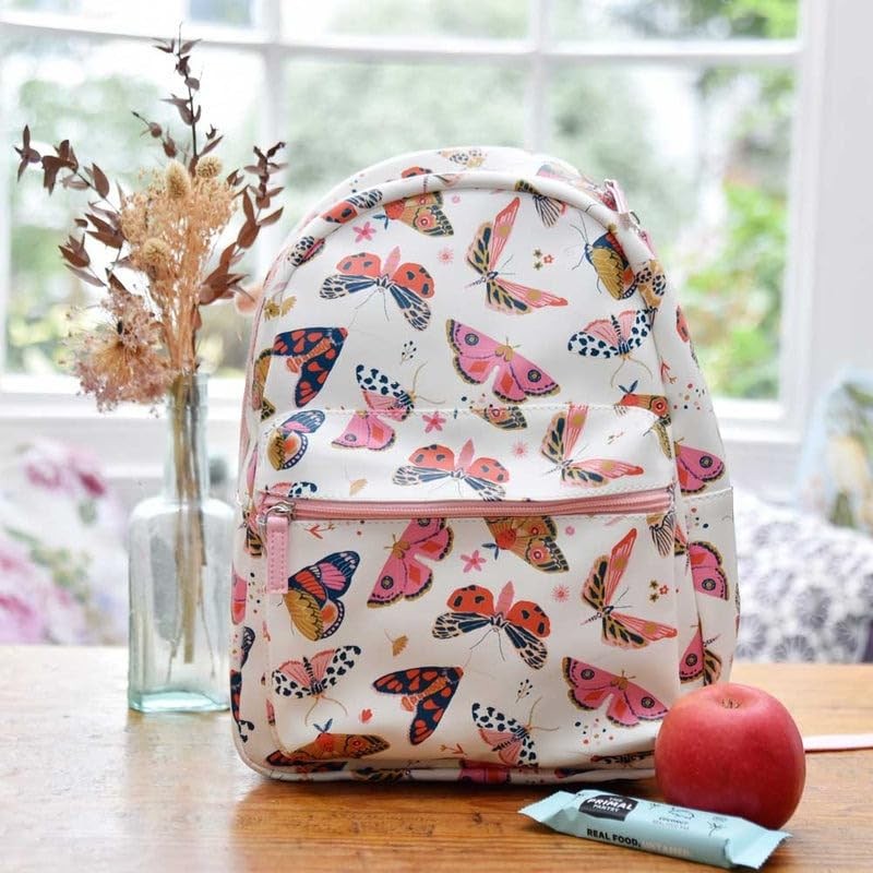 Powell Craft Butterfly Print Backpack Rucksack in Cream