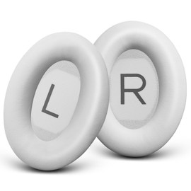 GEVO Bose QC45 Replacement Ear Pads, Ear Cushions for Bose QuietComfort 45 (QC45) & Quiet Comfort SE (QC SE) Headphones, Earpads with Softer Leather Noise Isolation Foam (Mist White)