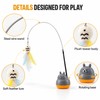 Rotating Base Cat Teaser Wand for Indoor Play – Long