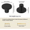 BIGLUFU 12 Pcs Brass Drawer Knobs, Round Black Kitchen Cabinet