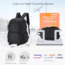 SPAHER easyJet Cabin Bag 45x36x20 Underseat Foldable Backpack Lightweight Small Rucksack 32L Waterproof Travel Daypack Packable Backpack Sports Bags for Men Women Outdoor Hiking Walking Camping