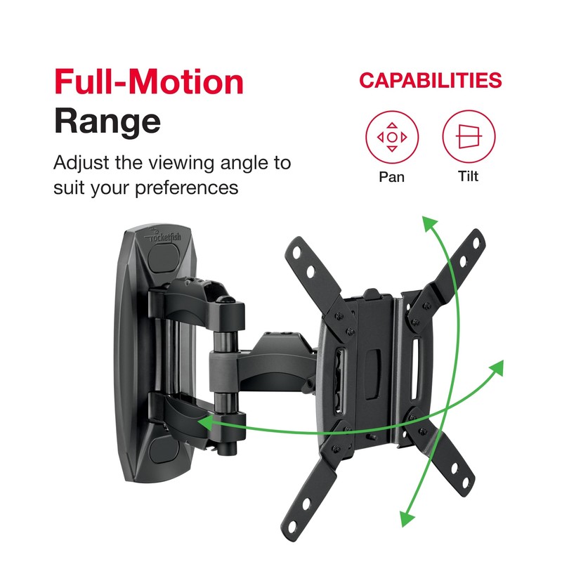 Rocketfish - Full-Motion TV Wall Mount for Most 19" -