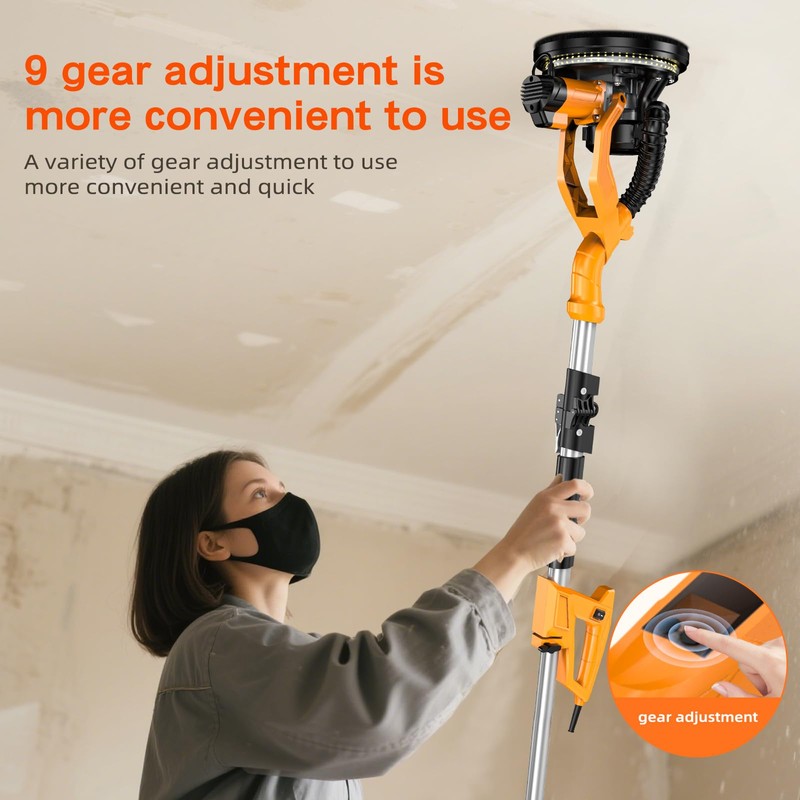 Drywall Sander with Vacuum Dust Collector - 9 Variable Speed