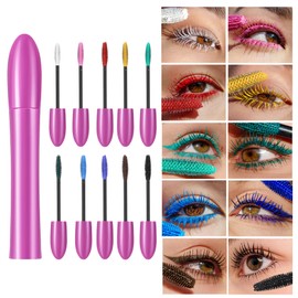 Vawolecy Colourful Mascara for Eyelashes, Coloured Waterproof Durable Thick Mascara Rainbow Colour Fibre Charming Mascara Cruelty-Free Vegan Eye Makeup