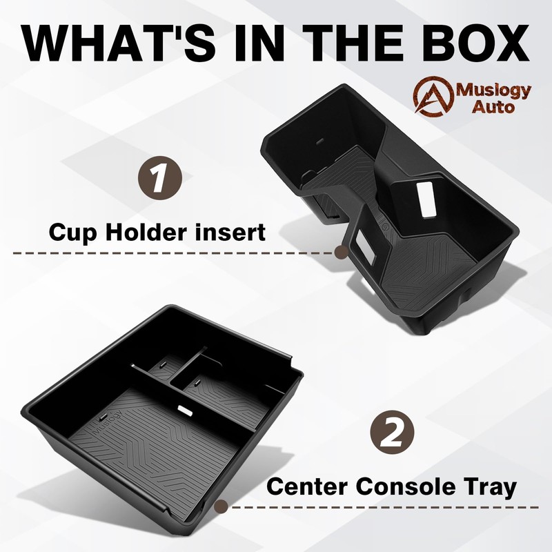 Muslogy Center Console Organizer & Cup Holder Inserts Compatible with