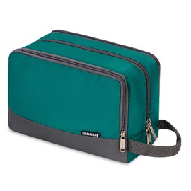 WANDF Toiletry Bag Water-Resistant Nylon Travel Wash Bag Lightweight Dopp Kit for Men and Women (A-Malachite Green)