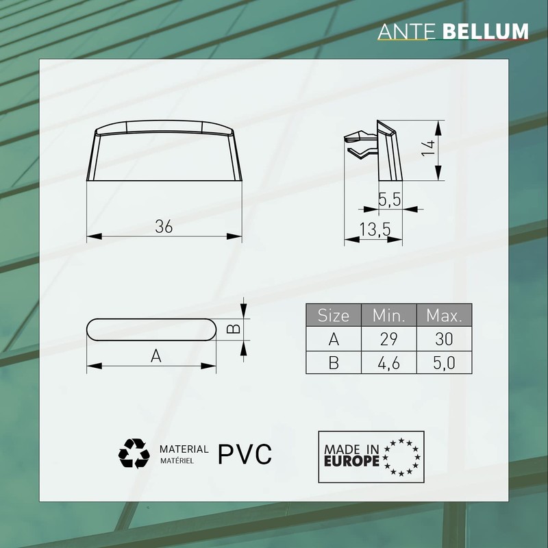 Ante bellum 36 mm Window Water Slot Caps, Pack of