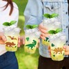 ABURRORI 50 Pcs 12OZ Dinosaur Plastic Cups, Dino Theme Cups