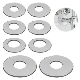ZKGYUS 8 Rosettes for Radiator Pipes, Tap Decorative Cover Split Triangle Valve Stainless Steel Snap-on Round Hole Gas Pipe Water Pipe Wall Hole Shade Clown Cover
