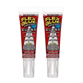 Flex Glue Super Strong Transparent Waterproof Adhesive, 4-oz, Clear - Pack of 2