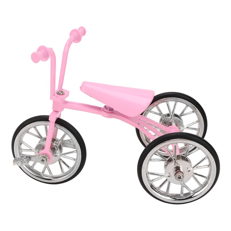 Pink Look Toy Tricycle Model Simulated Design Tricycle Ornament Wear